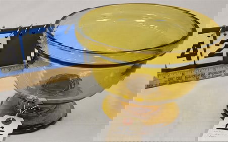 Amber Sandwich Glass Footed Bowl 6 1/4" H X 8 1/4" Diam.