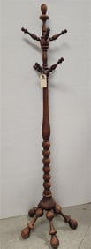 19th C Wooden Hall Tree 5'10"