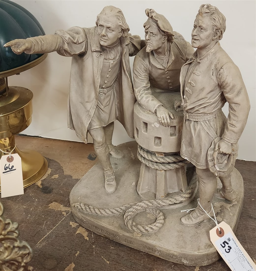 Rogers Group "The Watch On The Santa Maria" 16" H X 13" W X 12" D: Rogers Group "The Watch On The Santa Maria" 16" H X 13" W X 12" D