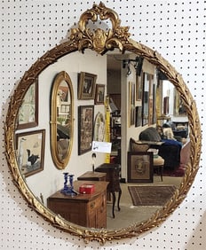Gilt Framed Mirror 36" Diam.