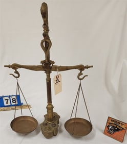 Brass Scale 23 1/2" H X 17" W