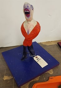 Driftwood Sculpture "The Singer" Sgnd Varon 1992  15 1/2" H