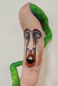Driftwood Sculpter "The Snake" Sgnd Varon '93   34" H