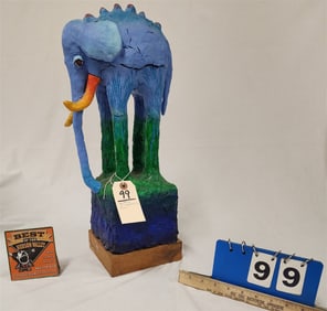 Pottery Sculpture Elephant By Varon 20 1/2" H