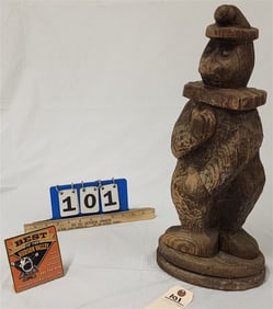 Wooden Scuplture Clown 20" H