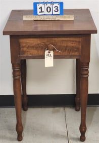 19th C Tiger Maple 1 Drawer Stand 29" H X 20 1/4" W X 19 1/2" D