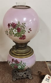 Victorian Gone With The Wind Lamp Electrified 18 1/2"