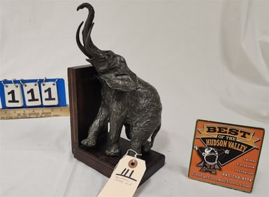 Pewter Elephant Book End 11 1/2"