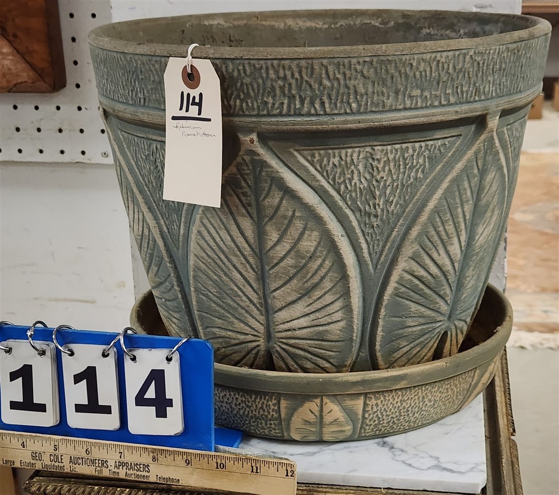 1950's USA Pottery Robinson Ransbottom Jardenier & Liner 12" H X 14" Diam. (1 of 3)