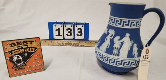 19th C Wedgewood Jasperware Pitcher 8"