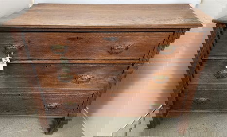 3 Drawer Oak Chest 32" H X 43" W X 20" D