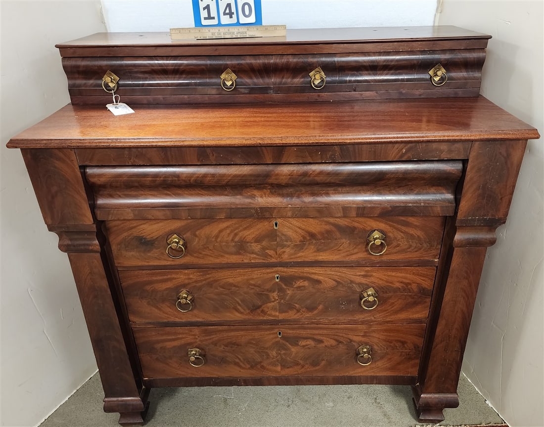 Empire Mahog 6 Drawer Chest 45" H X 43" W X 23" D: Empire Mahog 6 Drawer Chest 45" H X 43" W X 23" D