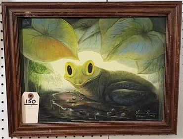 O/C "El Coqui" Sgnd Croman 12" X 16" w/Frame 14 1/2" X 18 1/2"