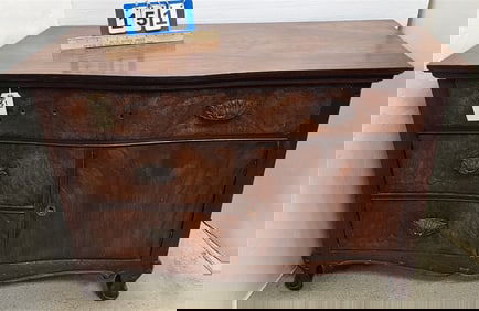 Walnut 3 Drawer 1 Door Chest 29" H X 40 1/2" W X 20 1/4" D