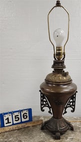 Victorian Copper & Brass Oil Lamp 26"