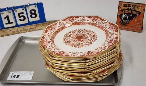 15 Mintons (Denmark) Octagonal Plates 9" Diam. (Perfect, No Damage)