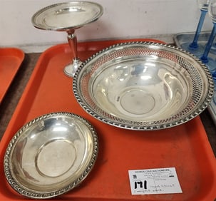 Lot Sterling - Weighted Compote, Weighted & Footed Bowl + 3.30 ozT Sterling Bowl