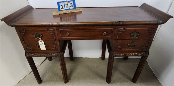 Mahog 5 Drawer Desk 31" H X 53" W x 20" D