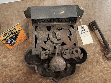 17th/18th C Iron Box Lock Mechanism w/Key