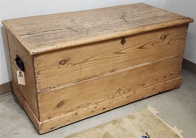 19th C Pine Blanket Box 21 1/2" H X 45" W X 21 1/2" D