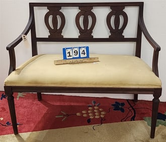 Mahog Bench 32" H X 37 1/2" W X 17" D