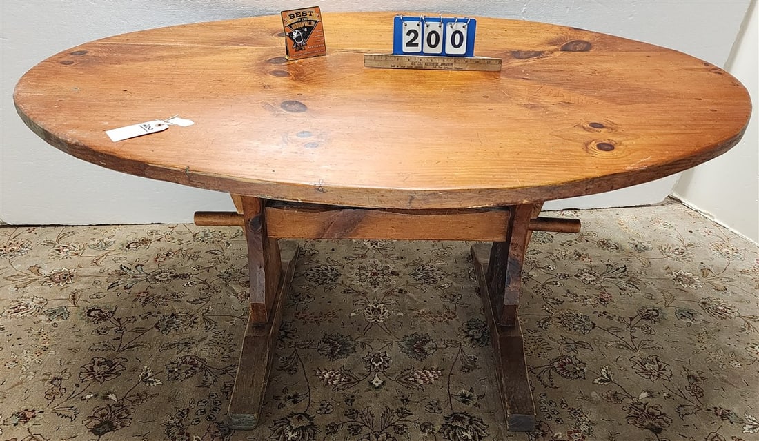 Hunt Furniture Trestle Table 28 1/2" H X 5' W X 40 1/2" D: Hunt Furniture Trestle Table 28 1/2" H X 5' W X 40 1/2" D