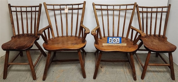 4 Hunt Furniture Chairs - 2  Armchairs, 2  Side Chairs