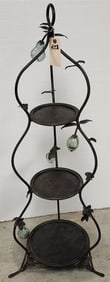 Wrought + Glass 3 Tier Plate Stand 44" H X 12" Diam.