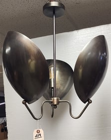 Chiton 3 Light Brass Sputnik Chandelier 25" H X 23" Diam.