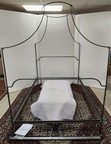 Restoration Hardware Steel Canopy Bed 7'6" H X 60 1/2" X 81" L