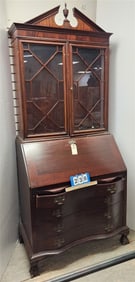 Mahog Secretary Desk 85 1/2" H X 38" W X 22" D