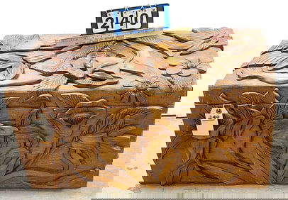 Indo Carved Trunk 16" H X 29" W X 14 1/2" D