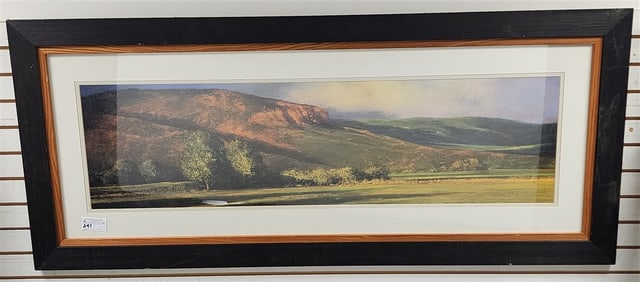 Framed Litho Landscape Pencil Sgnd 14 1/2" X 52 1/2" w/Frame 29" X 67"