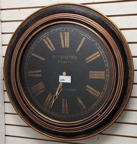 Wooden Framed Battery Operated Wall Clock 31 1/2" Diam.