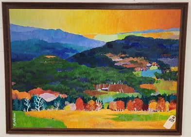 Framed Acrylic On Masonite Sgnd 30 1/2" X 42" w/Frame 32 1/2" X 44 1/2"