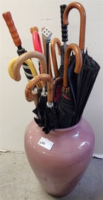 Pottery Vase 21" w/Umbrellas