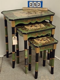 Hand Ptd. Nest Of 3 Tables