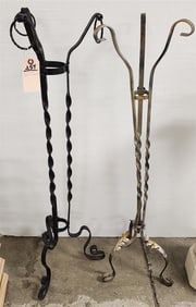 Lot 2 Wrought Plant Stands 43" + 41 1/2"