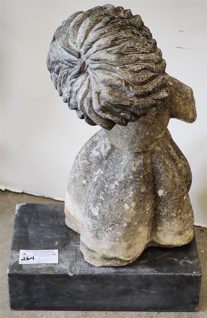 Marble Sculpture 19" On Slate Base 4" H X 14" W X 8 1/2": Marble Sculpture 19" On Slate Base 4" H X 14" W X 8 1/2"