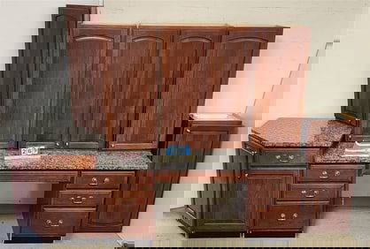 Kraft - Maid 7 Pc. Cherry Unit - 7 Drawer Granite Top Cabinet 30 1/2" H X 68" W X 25 1/2" D, 1