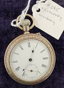 Fllslnuukg Open Face Pocket Watch - Working