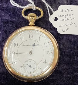 GF Hampden Watch Co. Open Face Pocket Watch - Working