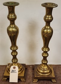 Pr. Brass Candlesticks 17 1/2"