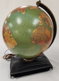 Deco Reploge 12" Globe On Metal Stand - Lights Up