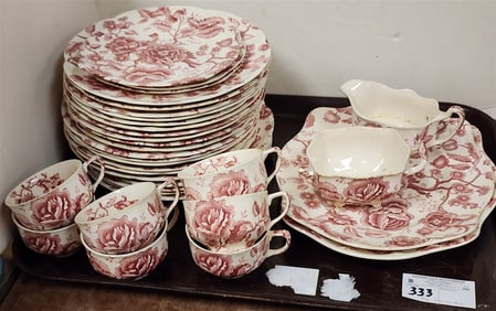 Tray 33 Pc. Johnson Bros. "English Chippendale" Partial Dinner Service