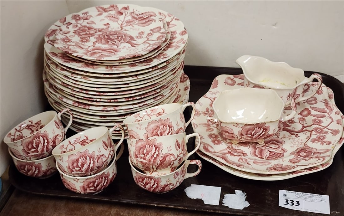Tray 33 Pc. Johnson Bros. "English Chippendale" Partial Dinner Service (1 of 3)