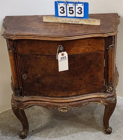 Walnut 1 Drawer Over 1 Door Stand 2' H X 26 1/2" W X 15 1/2" D