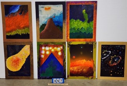Bx 7 Acrylic On Masonite Abstracts By Hy Varon 24" X 18"
