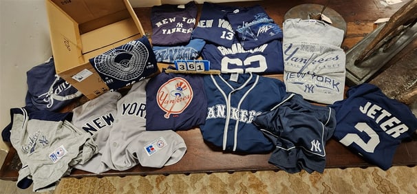 Bx 14 Pc. Yankee Shirts Incl. Jeter, Chamberlain + Granderson