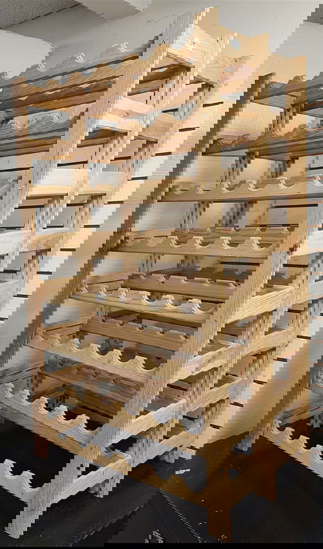 Pr. Wooden Wine Racks 49" H X 31 1/2" W X 9 1/2" D: Pr. Wooden Wine Racks 49" H X 31 1/2" W X 9 1/2" D